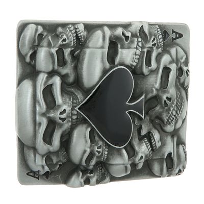 Ace of Spades and Skulls Belt Buckle