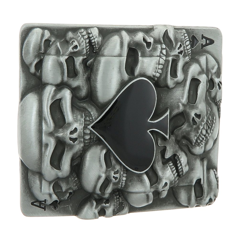 Ace of Spades and Skulls Belt Buckle