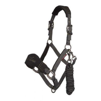 LeMieux Vogue Fleece Headcollar - Halter & Leadrope (Black - Cob)