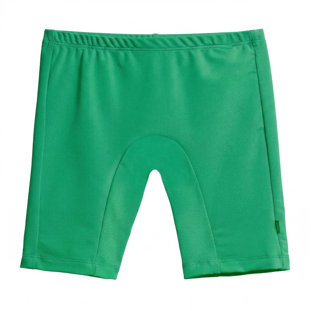 City Threads Girls and Boys Swim Jammers UPF 50+ Made in USA, Kids Swim Shorts for Team Practice and More (Elf Green, 7)
