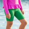 City Threads Girls and Boys Swim Jammers UPF 50+ Made in USA, Kids Swim Shorts for Team Practice and More (Elf Green, 7) view 2
