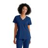 BARCO One Racer Classic Fit Scrub Top for Women  Indigo, 4-Pocket V-Neck Scrub Shirt w/ 360 Spandex Stretch, Moisture Wicking, Anti-Static and Quick-Shed  XS, Regular Fit view 1