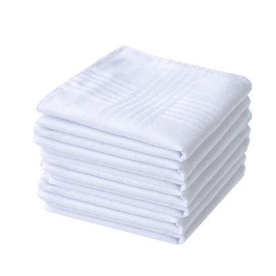 CoCoUSM Mens White Cotton 100% Cotton handkerchiefs Pack 3PCS