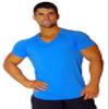 Aqua Blue Pre Shrunk Cotton V-Neck Short Sleeve Shirt view 1