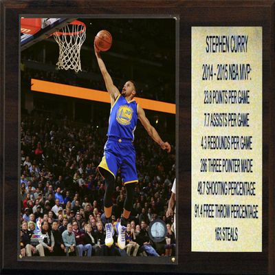NBA Golden State Warriors Stephen Curry 2015-16 MVP Plaque, Brown, 12 x 15"
