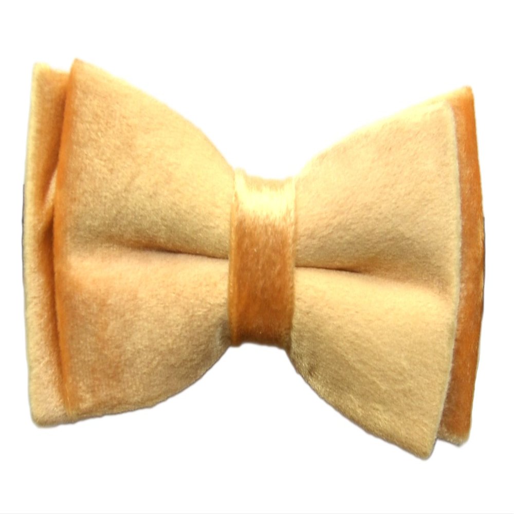 Cloud Rack Bow Tie Double Light Yellow Color Velvet Elegant Mans