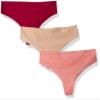 Calvin Klein Women's Invisibles Seamless Thong Panties, 3 Pack, Lust/Light Caramel/Linear Ink Geo Impulse, X-Large view 1