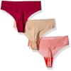 Calvin Klein Women's Invisibles Seamless Thong Panties, 3 Pack, Lust/Light Caramel/Linear Ink Geo Impulse, X-Large view 2