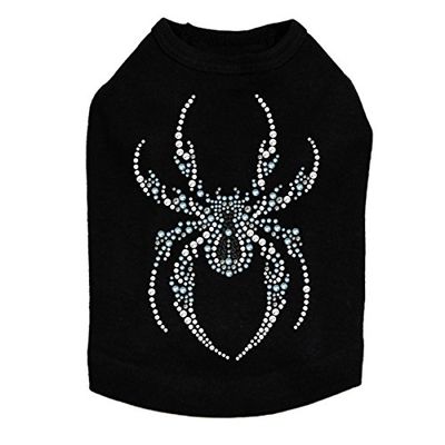 Blue Spider - Halloween and Fall Dog Rhinestone Bling Shirt, 3XL Black