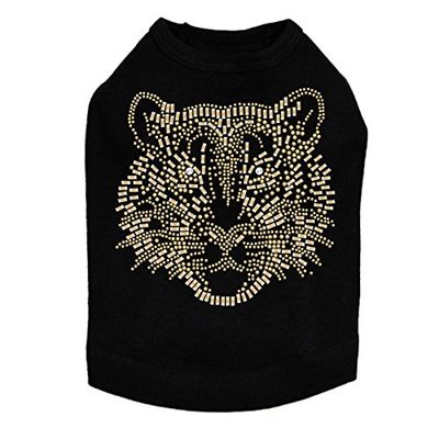 Large Tiger Face - Dog Shirt, L Black