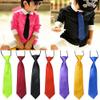 JYS365 School Boys Kids Wedding Solid Color Elastic Tie - Black view 2