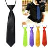 JYS365 School Boys Kids Wedding Solid Color Elastic Tie - Black view 4