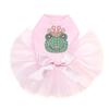 Dog in the Closet Frog with Pink Crown - Bling Rhinestone Tutu Dress, 4XL Pink view 1