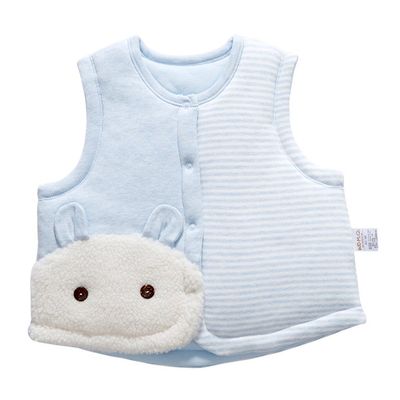 Monvecle Baby Warm Vests Unisex Infant to Toddler Padded Waistcoat (9-12 Months, Blue Rabbit)