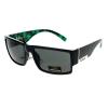 Mens Locs Sunglasses Rectangular Gangster Frame Marijuana Print Black/Green view 1