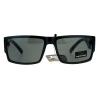 Mens Locs Sunglasses Rectangular Gangster Frame Marijuana Print Black/Green view 2