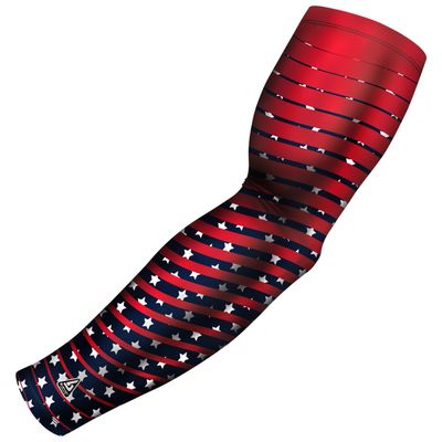 B-Driven Premium Pro-Fit Sports Compression Arm Sleeve (Single) Patriotic Designs Baseball Arm Sleeves - Men Women Youth