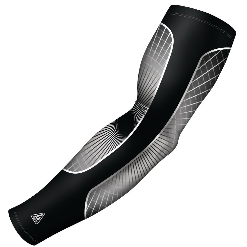 B-Driven Sports Pro-Fit Compression Arm Sleeve for Baseball, Basketball, Football - Muscle-Tendon, Bruising Reduction - Athletic, Men, Women, Youth, Kids - Grey | Grand Slam XL (A) - 1 Pc