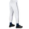Champro Traditional Fit Triple Crown Classic Baseball Pants with Contrast-Color Braid Piping and Reinforced Sliding Areas, White, Navy pin, Small view 2
