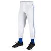 CHAMPRO Male Kids Triple Crown Classic Baseball Pant with Braid, White , Royal Pin, X-Small US view 1