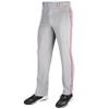 CHAMPRO Boys Sports Youth Piped Triple Crown Open Bottom Pant With, Grey, Scarlet Pipe, X-Small US view 1