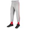 CHAMPRO unisex adult Triple Crown Classic Baseball Pant with Braid, Grey, Scarlet, Medium view 1