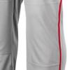 CHAMPRO unisex adult Triple Crown Classic Baseball Pant with Braid, Grey, Scarlet, Medium view 2