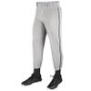 Champro Traditional Fit Triple Crown Classic Baseball Pants with Contrast-Color Braid Piping and Reinforced Sliding Areas, Grey, Black pin, x-Large view 1
