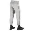 Champro Traditional Fit Triple Crown Classic Baseball Pants with Contrast-Color Braid Piping and Reinforced Sliding Areas, Grey, Black pin, x-Large view 3
