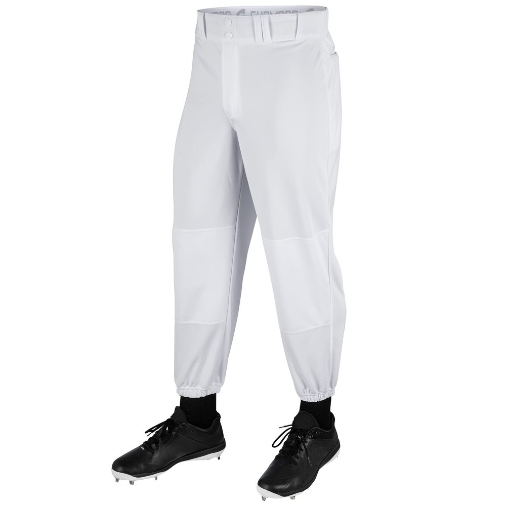 Champro Traditional Fit Triple Crown Classic Baseball Pants in Solid Color with Reinforced Sliding Areas, White, x-Large