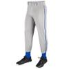 Champro Male Kids Triple Crown Classic Baseball Pant with Braid, Grey, Royal Pin, X-Large US view 1