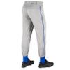 Champro Male Kids Triple Crown Classic Baseball Pant with Braid, Grey, Royal Pin, X-Large US view 3