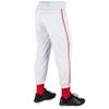 CHAMPRO Traditional Fit Triple Crown Classic Baseball Pants with Contrast-Color Braid Piping and Reinforced Sliding Areas, White, Scarlet, X-Large view 2