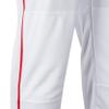 CHAMPRO Traditional Fit Triple Crown Classic Baseball Pants with Contrast-Color Braid Piping and Reinforced Sliding Areas, White, Scarlet, X-Large view 3