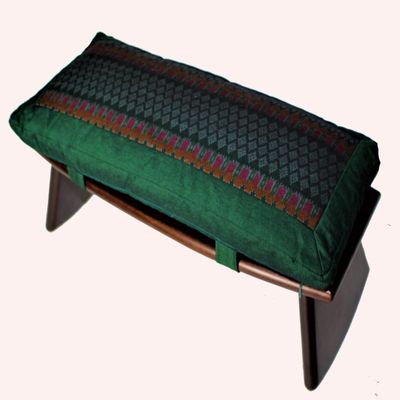 Boon Decor Meditation Bench & Cushion Set - Folding Seiza - Ikat Green