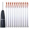 12 Pack Tent Stakes, 7075 Ground Metal Camping Aluminum Tent Pegs, Lightweight Tent Stakes Heavy Duty Spikes Camping Accessories, Silver view 1