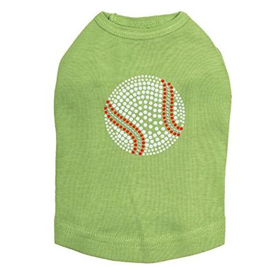 Baseball (White Nailheads) - Dog Shirt, XS Lime Green