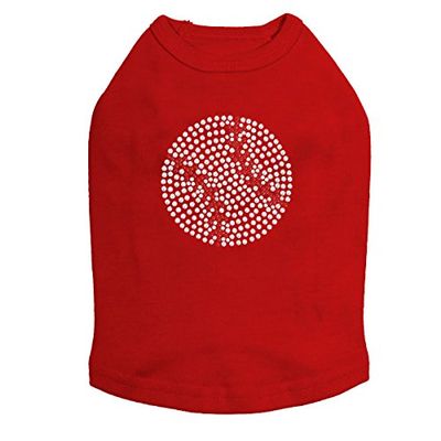 Baseball (Rhinestone) - Dog Shirt, XL Red