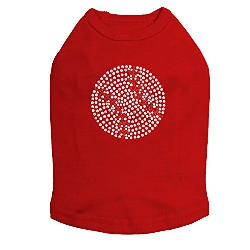 Baseball (Rhinestone) - Dog Shirt, XL Red