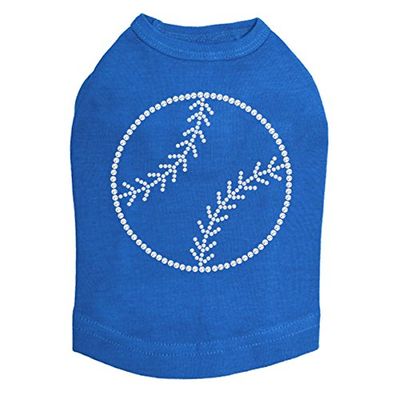 Baseball (Rhinestone Outline) - Dog Shirt, XXS Royal Blue