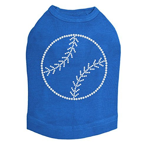 Baseball (Rhinestone Outline) - Dog Shirt, XXS Royal Blue