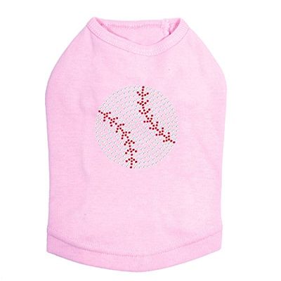 Baseball (Rhinestone) - Dog Shirt, XL Pink