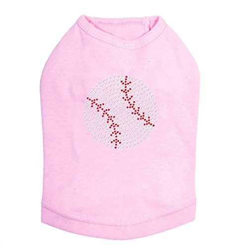 Baseball (Rhinestone) - Dog Shirt, XL Pink