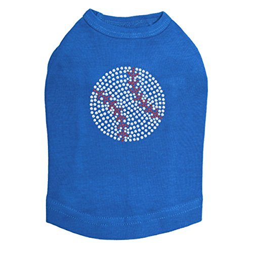 Baseball (Rhinestone) - Dog Shirt, XXS Royal Blue