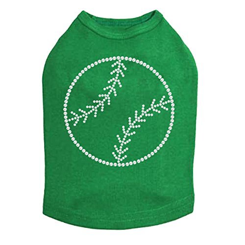 Baseball (Rhinestone Outline) - Dog Shirt, XS Kelly Green