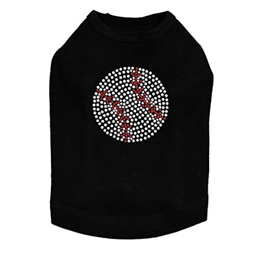 Baseball (Rhinestone) - Dog Shirt, XS Black