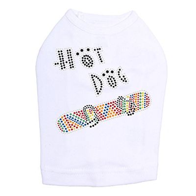 Hot Dog (Snowboard) - Dog Shirt, XS White