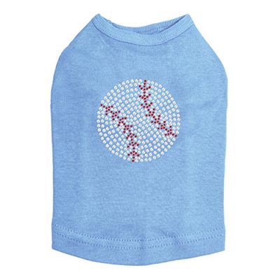 Baseball (Rhinestone) - Dog Shirt, L Blue