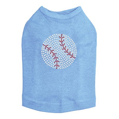 Baseball (Rhinestone) - Dog Shirt, L Blue