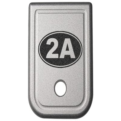 NDZ Performance Magazine Base Plate for Glock 17 19 19X 22 23 24 26 27 31 32 33 34 35 37 38 39 45 Gen 1-4 9MM .40 S&W Laser Engraved Anodized Aluminum in Silver - 2nd Second Amendment Emblem